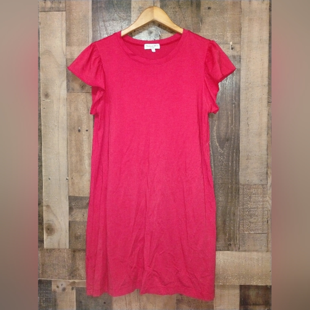 Michael Stars Red Flutter Sleeve T-Shirt Mini Dress Size Large
